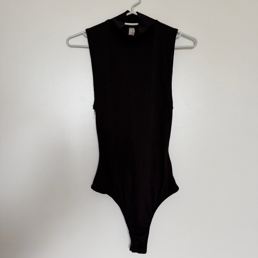 Free People Classic Black Sleeveless Bodysuit